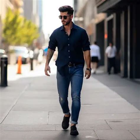 black shoes and blue jeans
